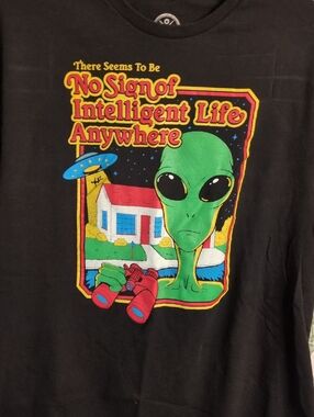 No Sign of Intelligent Life Anywhere Alien Graphic Tee - Black